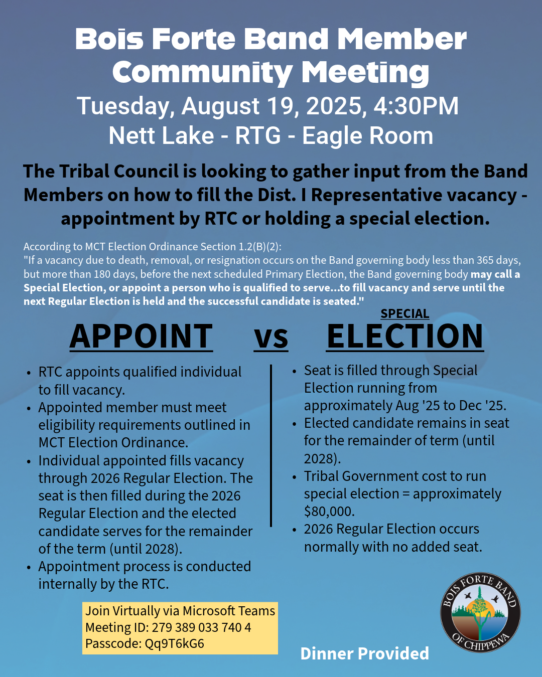 Bois Forte Band Member Community Meeting